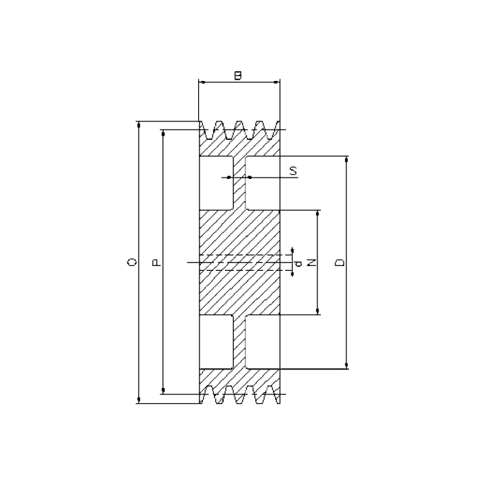 Шкив под расточку клиновой SPZ 132-3 (PHP 3SPZ132RSB) Sati